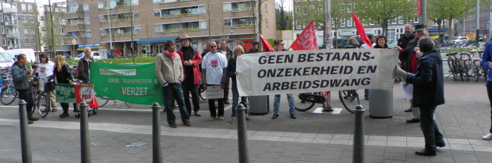 Actie tegen dwangarbeid bij Albert Heijn.