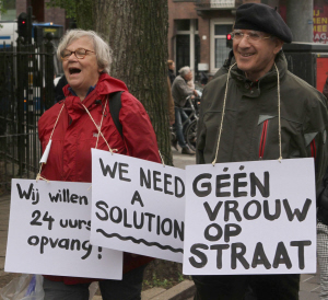 Op de demonstratie van Wij Zijn Hier. (Foto: Jan Kees Helms)