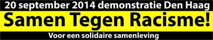 Banner van de demonstratie.