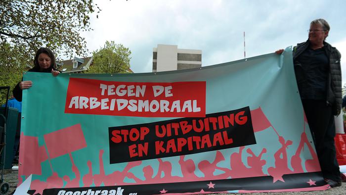 "Tegen de arbeidsmoraal, stop uitbuiting en kapitaal".