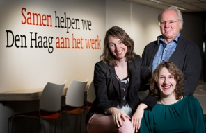 Van links naar rechts: Flextensie-uitbuiters Suzanne de Visser, Guus Budel en Martine van Ommeren.