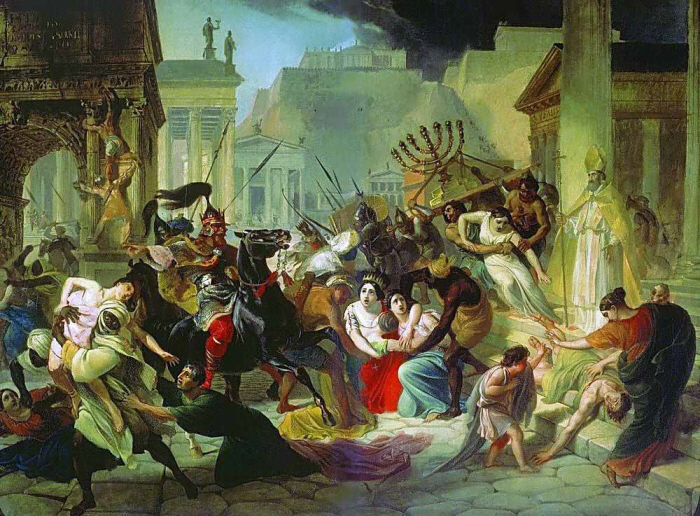 Het schilderij van Karl Brjoellov, “Geiserik plundert Rome”.