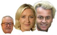 Jean-Marie en Marine Le Pen met Wilders.