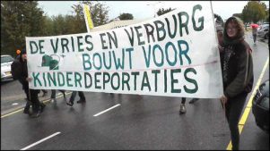 Spandoek bij eerdere actie.