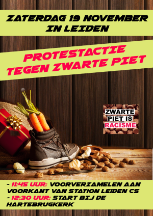 Flyer van het Leidse protest van zaterdag.