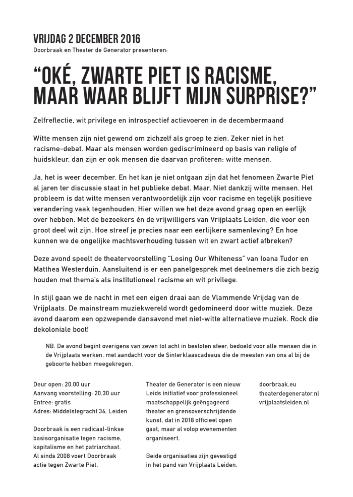 Achterkant van de flyer.