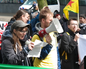 Mariët hield haar speech tijdens de demonstratie