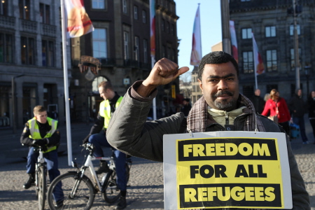 Gisteren, op mensenrechtendag. (Foto: Jan Kees Helms)