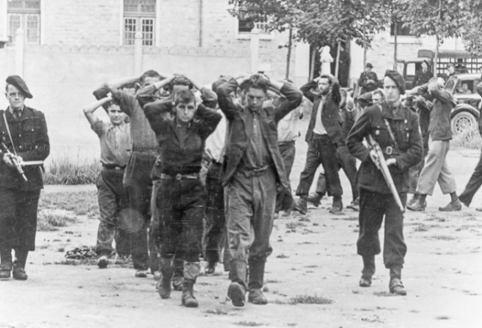 Fascistische Vichy militieleden in actie