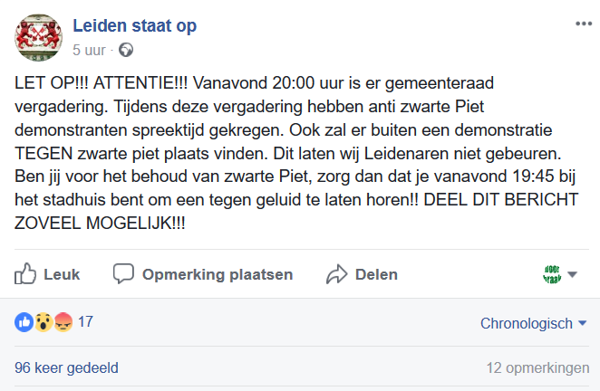 De extreem-rechtse oproep.