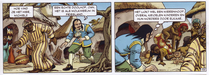 Afrikanen "krioelen". (Klik op de strip voor een wat grotere versie.)