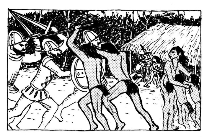 1594: gevecht van de inheemsen tegen de Spanjaarden.