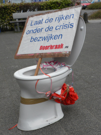 Ook de protest-pleepot ging weer mee.