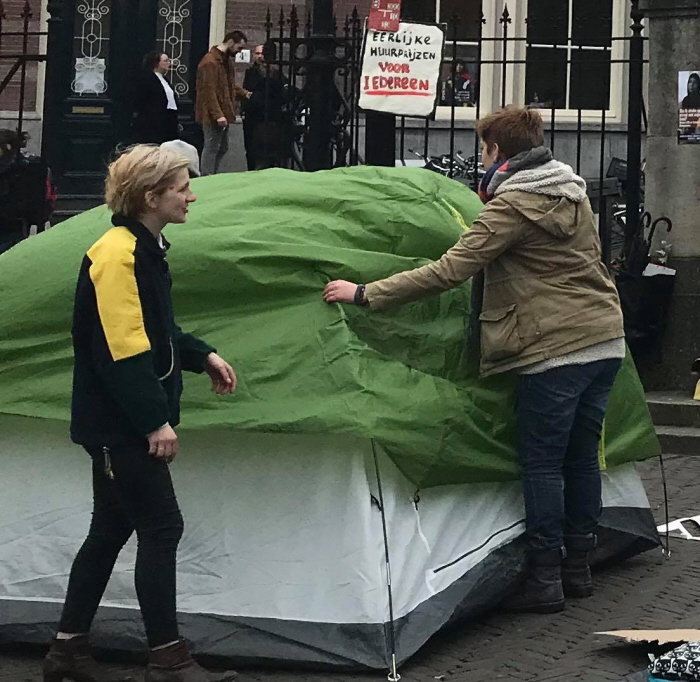 Putting up tents