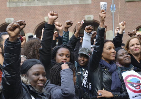 Manifestatie tegen blackface afgelopen zaterdag.