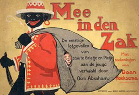 De racistische karikatuur van Zwarte Piet.