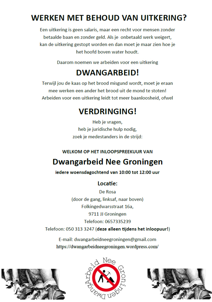 De uitgedeelde flyer. Klik erop voor een beter leesbare pdf-versie.